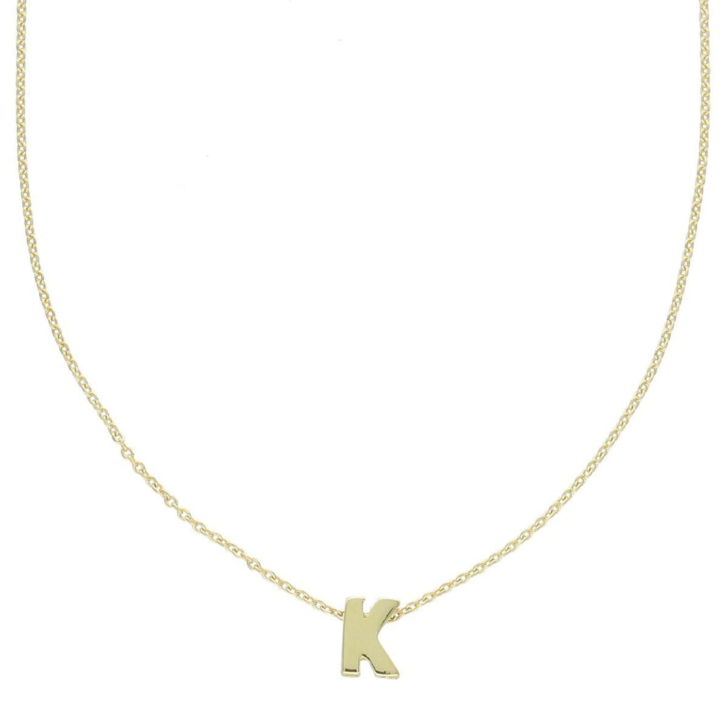 Srebrny naszyjnik damski z literką K pozłacany srebro 925 DIA-NSZ-ALSS0487NY-925. Srebrny naszyjnik celebrytka na prezent CELEBRYTKA pozłacana. Naszyjnik został wykonany ze srebra próby 925 1.jpg