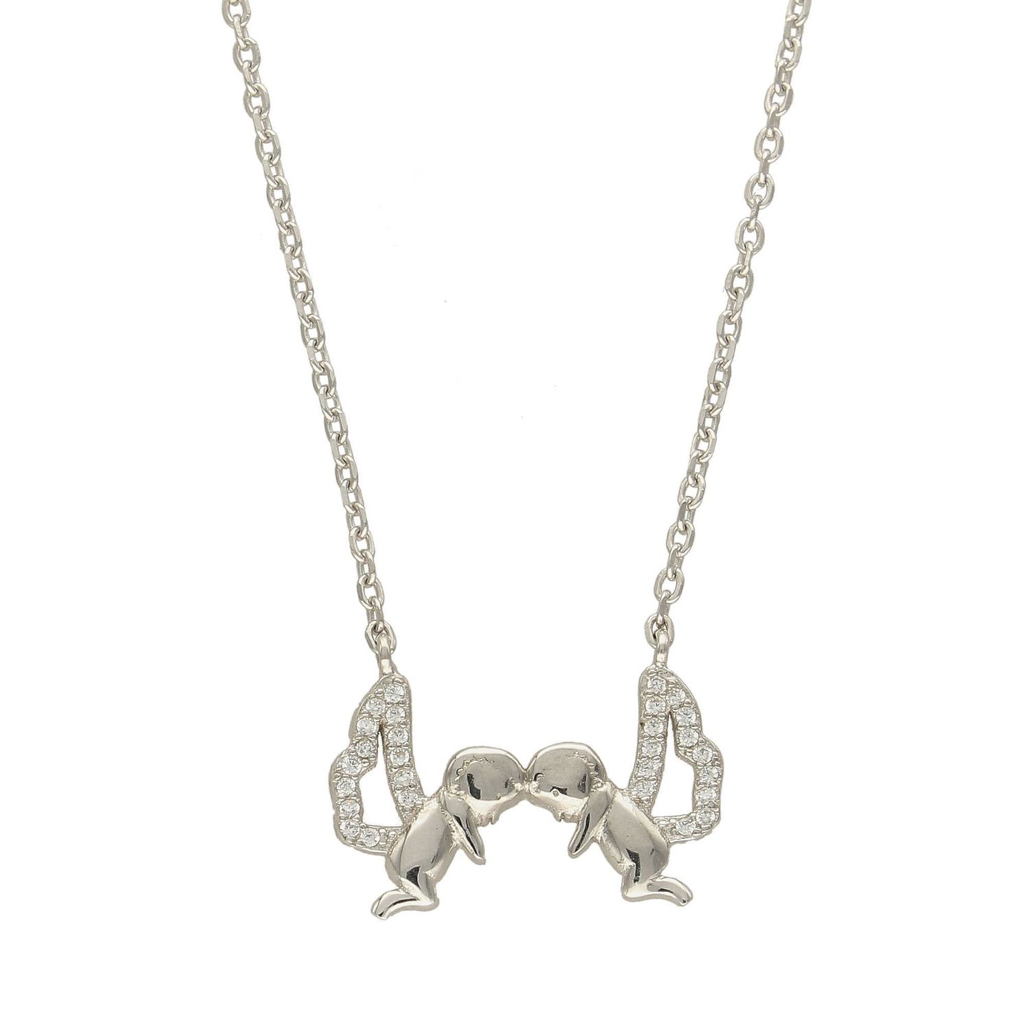 Srebrny naszyjnik celebrytka z zawieszką Dwa aniołki DIA-NSZ-ANIOLKI1-925.jpg