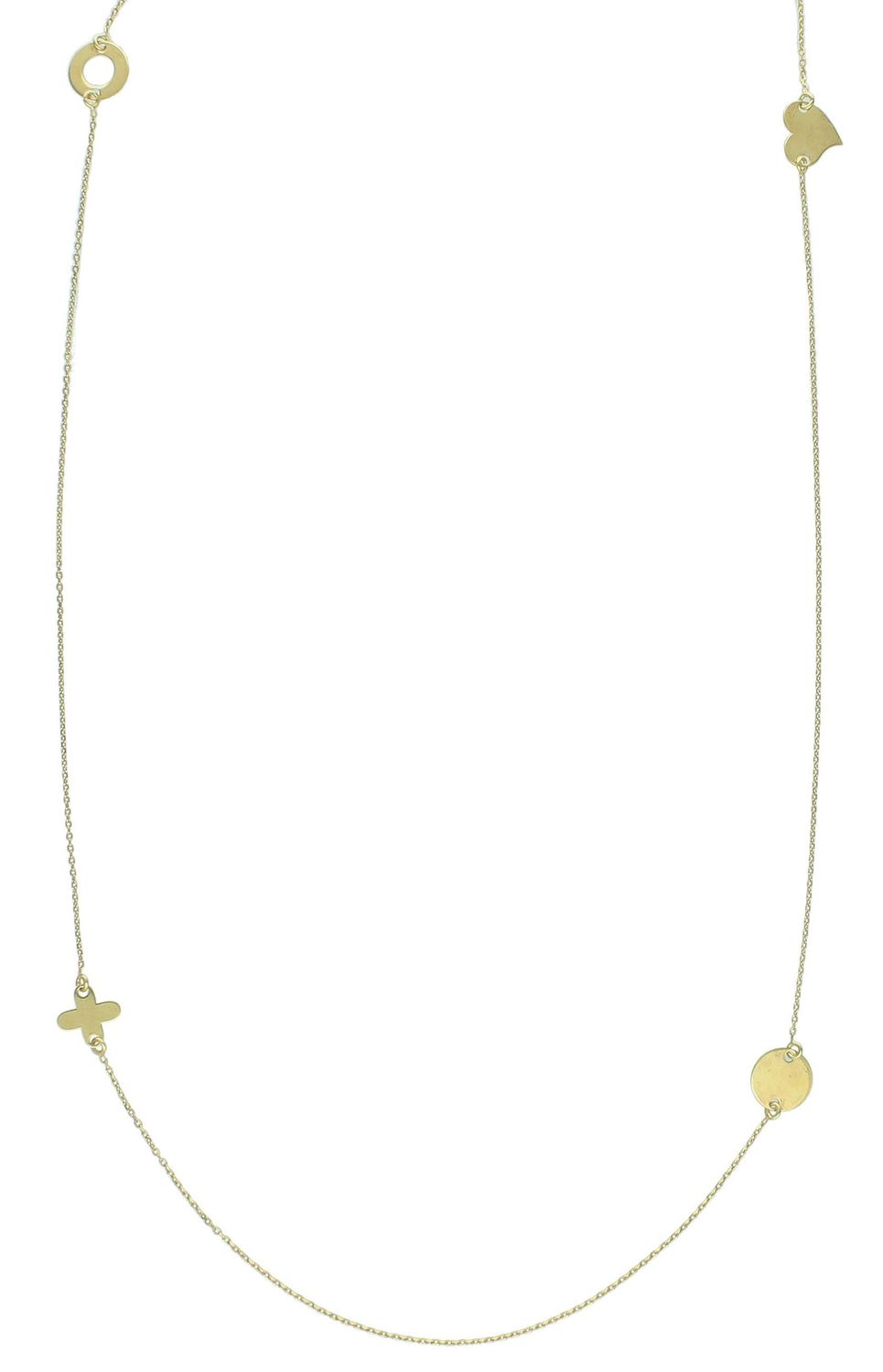 Naszyjnik celebrytka pozł. długa 75 cm, DIA-NSZ-APARTI-925-6  Srebrny naszyjnik długi ozdobiony sercem, kwiatkiem i kółeczkami. Subtelna klasyka w nowoczesnym wydaniu, z odrobiną francuskiego minimalizmu1.jpg