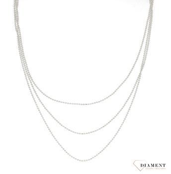 Srebrny naszyjnik z kuleczek potrójny DIA-NSZ-APARTI22-925. Doskonały pomysł na prezent dla każdej kobiety. Oryginalna, prosta biżuteria. Srebrny łańcuszek składający się z delikatnych kuleczek.jpg