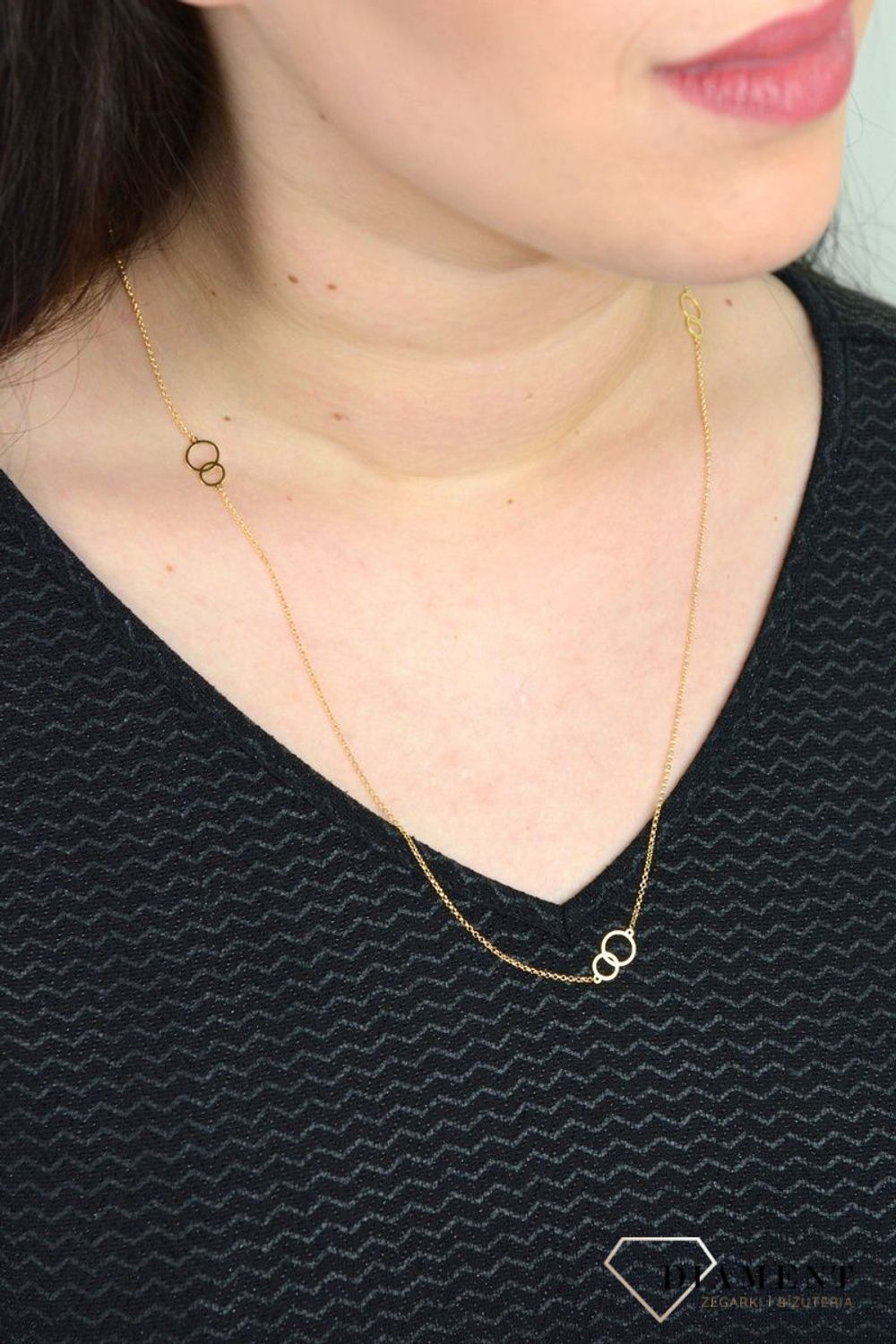 Srebrny naszyjnik celebrytka pozłacane łączone koła DIA-NSZ-APARTI3-925.jpg