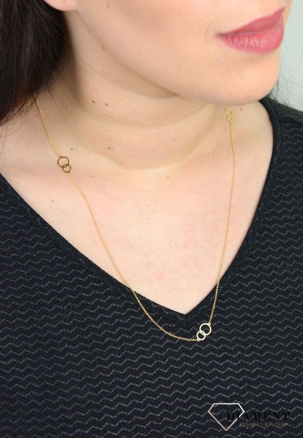 Srebrny naszyjnik celebrytka pozłacane łączone koła DIA-NSZ-APARTI3-925.jpg