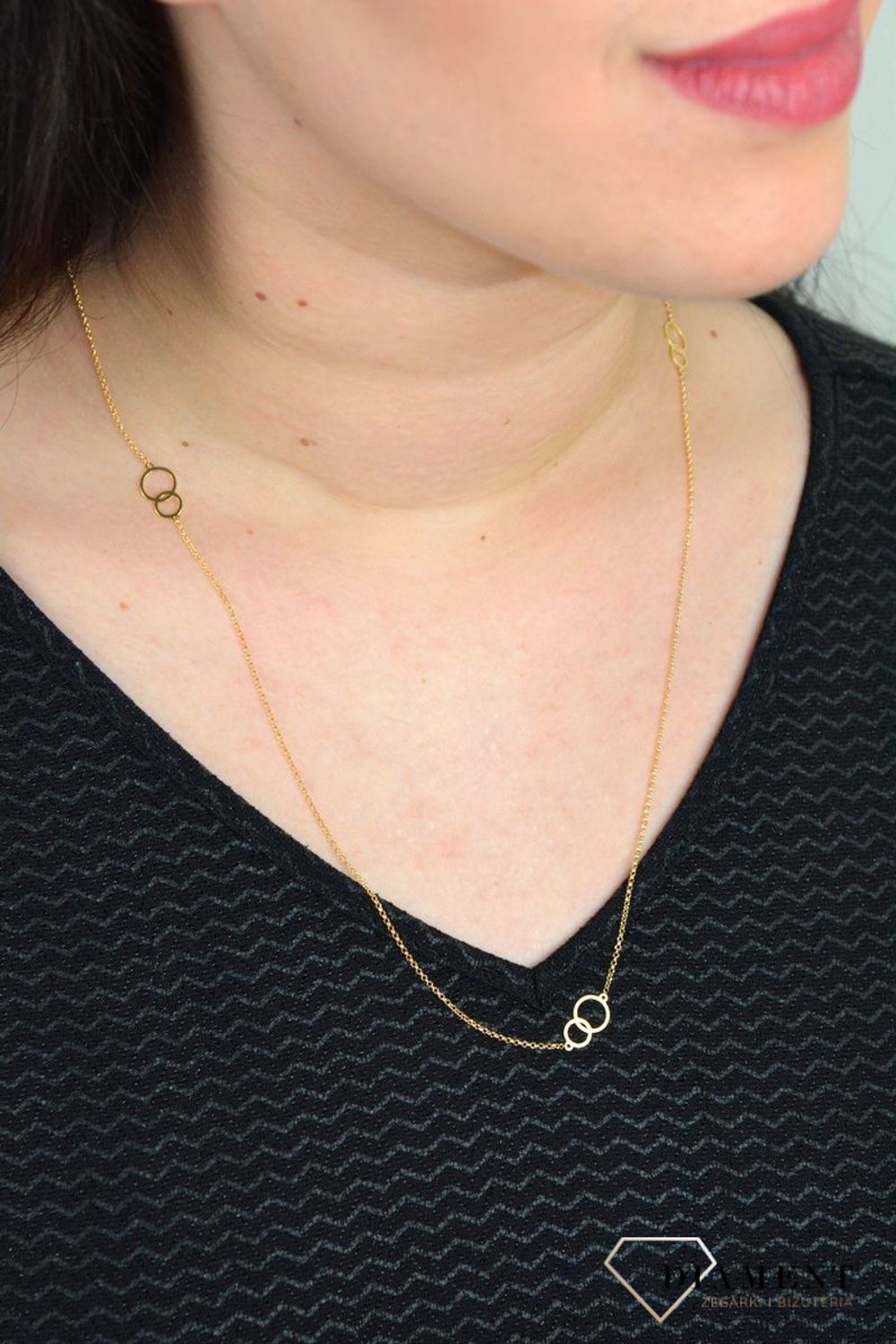 Srebrny naszyjnik celebrytka pozłacane łączone koła DIA-NSZ-APARTI3-925.jpg