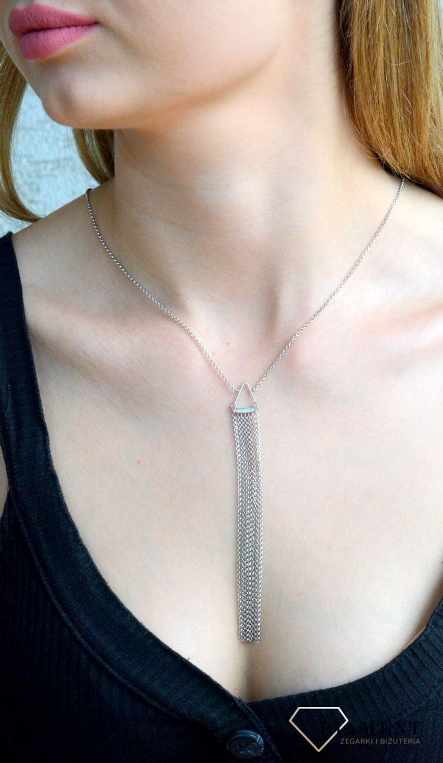 Srebrny naszyjnik celebrytka damska 925 wiszące łańcuszki DIA-NSZ-APARTI4-925. Srebrny naszyjnik damski. Naszyjnik srebrny celebrytka. Srebrna celebrytka damska z zawieszkami. Srebrny naszyjnik celebrytka damska na prezent (3).jpg