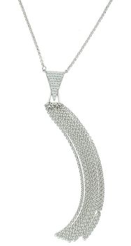Srebrny naszyjnik 925 z trójkątną zawieszką z białymi cyrkoniami i wiszącymi łańcuszkami. Długość 65+4 cm. Elegancja z nowoczesnym stylem.2.jpg