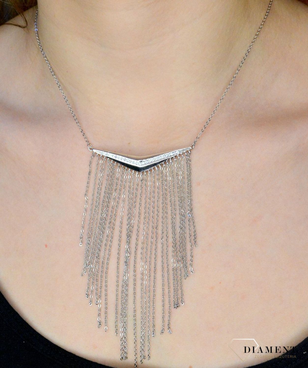 Srebrny naszyjnik z zawieszką 'Wiszące łańcuszki' DIA-NSZ-APARTI88-925.jpg