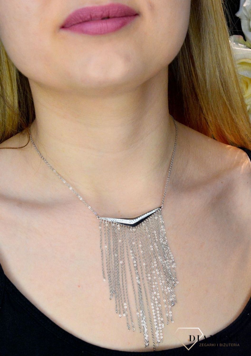 Srebrny naszyjnik z zawieszką 'Wiszące łańcuszki' DIA-NSZ-APARTI88-925.jpg