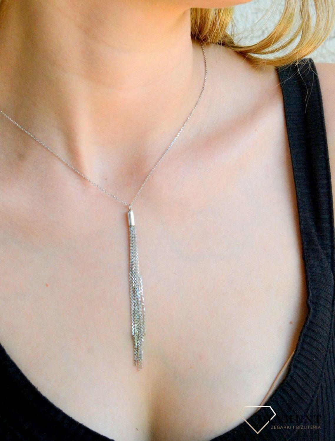 Srebrny naszyjnik celebrytka damska 925 wiszące łańcuszki DIA-NSZ-APARTI9-925. Srebrny naszyjnik damski. Naszyjnik srebrny celebrytka. Srebrna celebrytka damska z zawieszkami. Srebrny naszyjnik celebrytka damska na prezent (2).jpg