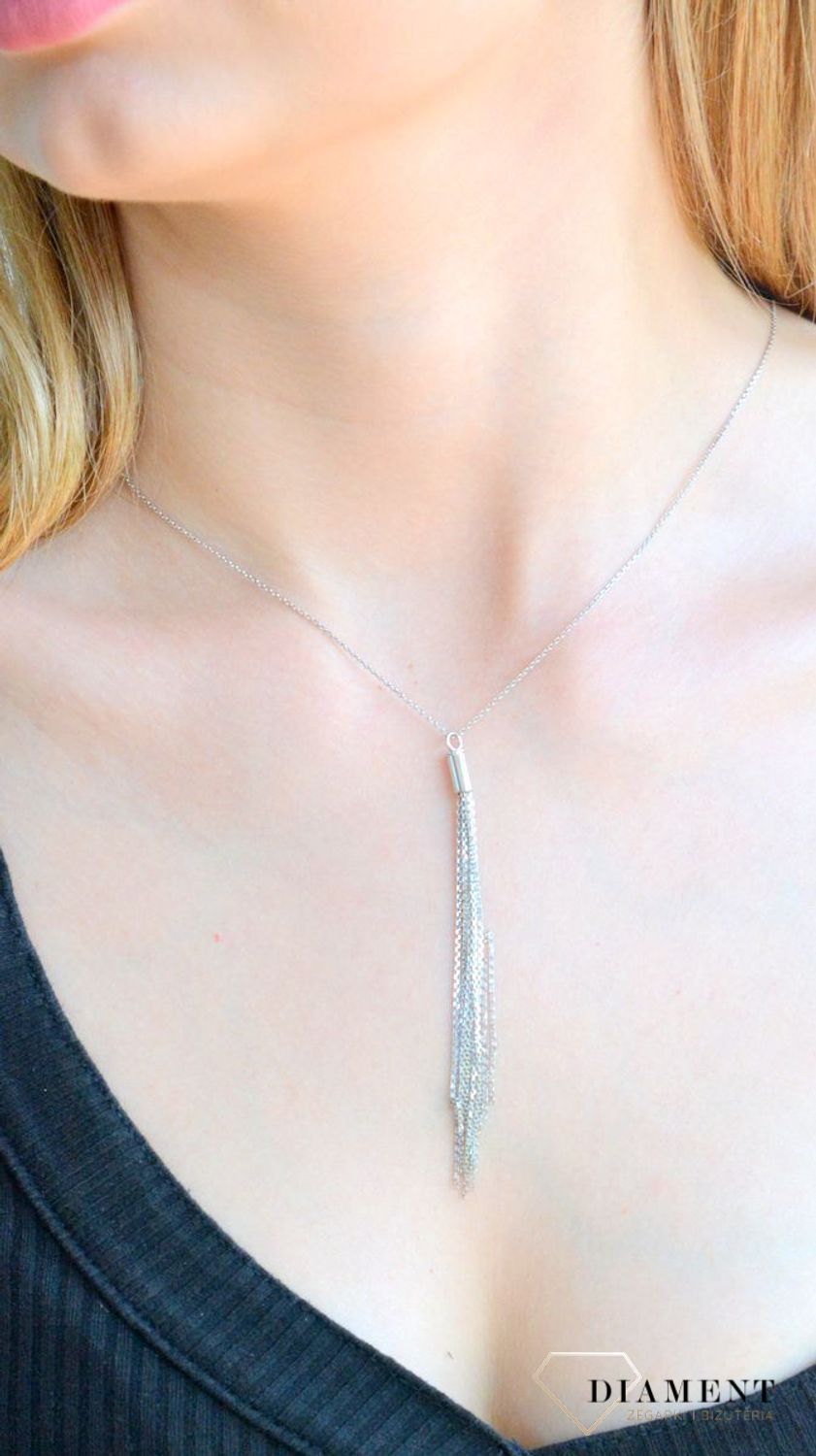 Srebrny naszyjnik celebrytka damska 925 wiszące łańcuszki DIA-NSZ-APARTI9-925. Srebrny naszyjnik damski. Naszyjnik srebrny celebrytka. Srebrna celebrytka damska z zawieszkami. Srebrny naszyjnik celebrytka damska na prezent (2).jpg