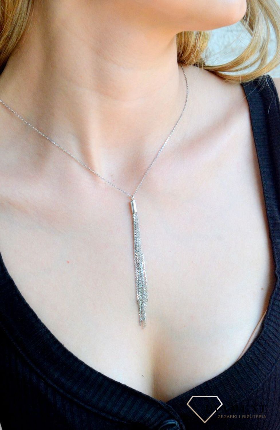 Srebrny naszyjnik celebrytka damska 925 wiszące łańcuszki DIA-NSZ-APARTI9-925. Srebrny naszyjnik damski. Naszyjnik srebrny celebrytka. Srebrna celebrytka damska z zawieszkami. Srebrny naszyjnik celebrytka damska na prezent (2).jpg