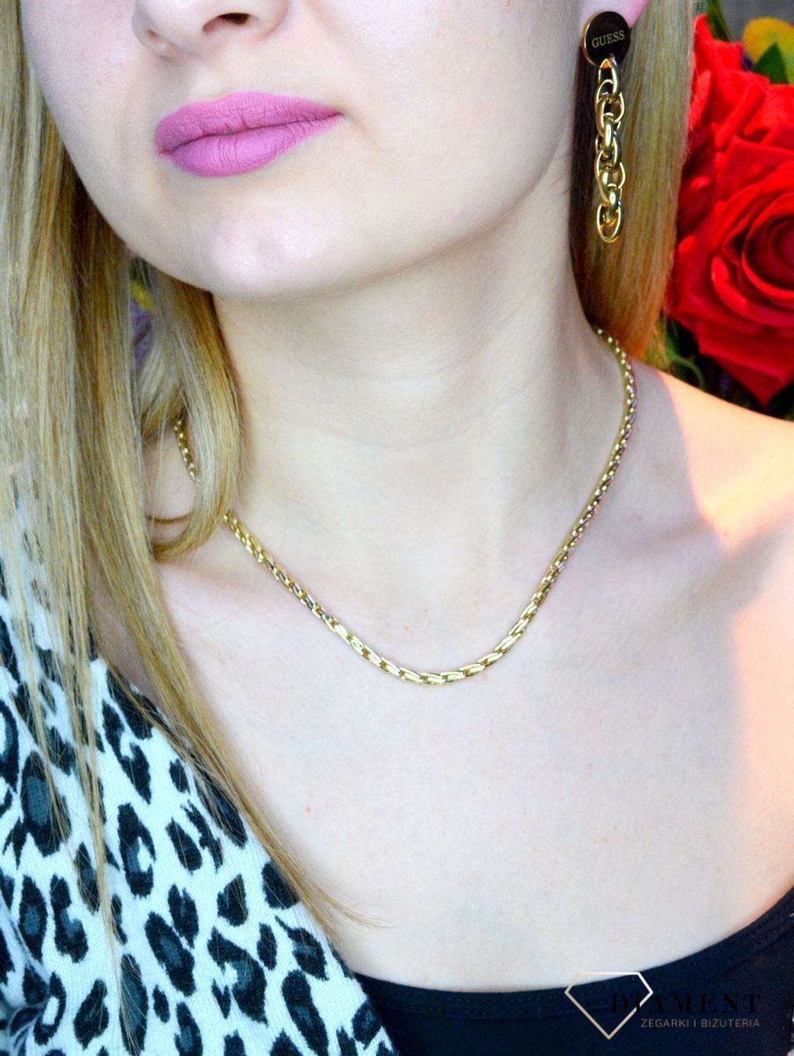 Złoty naszyjnik 585 kolia o wyjątkowym wzorze DIA-NSZ-B135.023Y-585. Naszyjnik wykonany ze złota próby 585, zapinany na karabińczyk. Jest to model bardzo prosty, ale szykowny ze względu na wykorzystanie do jego stworzeni.jpg