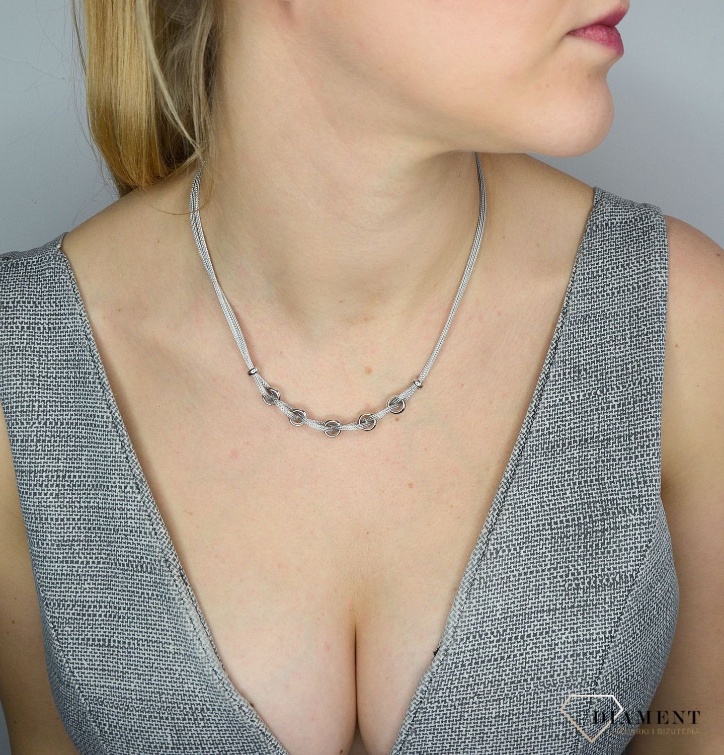 Srebrny naszyjnik z ozdobnymi kółeczkami BTNK004045.jpg
