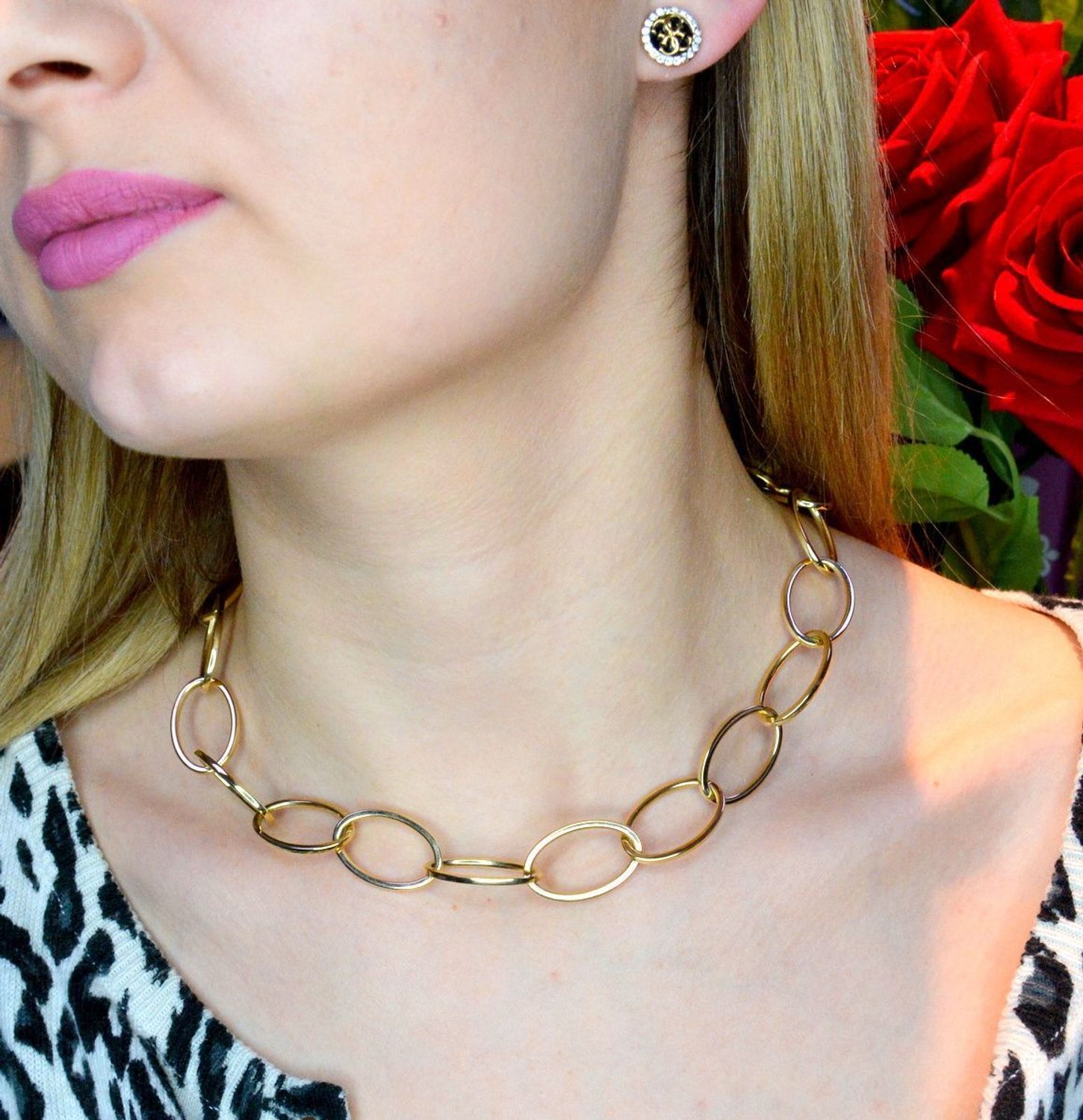 Złoty naszyjnik 585 owalne ogniwa DIA-NSZ-C13637-585. Biżuteria ze złota będzie pasować zarówno do codziennych strojów, jak i tych bardziej eleganckich i szykownych. Naszyjnik wykonany ze złota próby 585, zapinany na kar.jpg