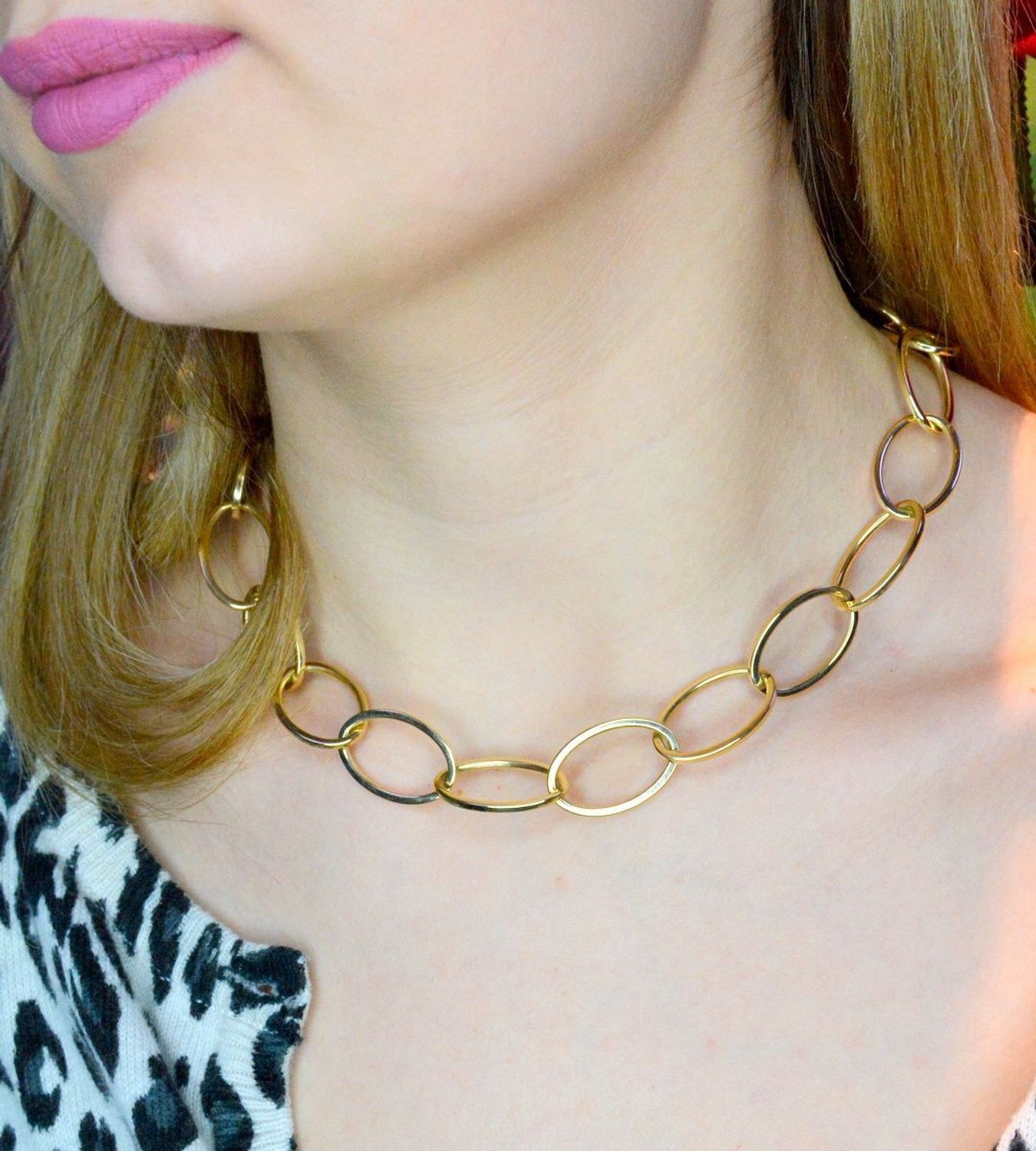 Złoty naszyjnik 585 owalne ogniwa DIA-NSZ-C13637-585. Biżuteria ze złota będzie pasować zarówno do codziennych strojów, jak i tych bardziej eleganckich i szykownych. Naszyjnik wykonany ze złota próby 585, zapinany na kar.jpg