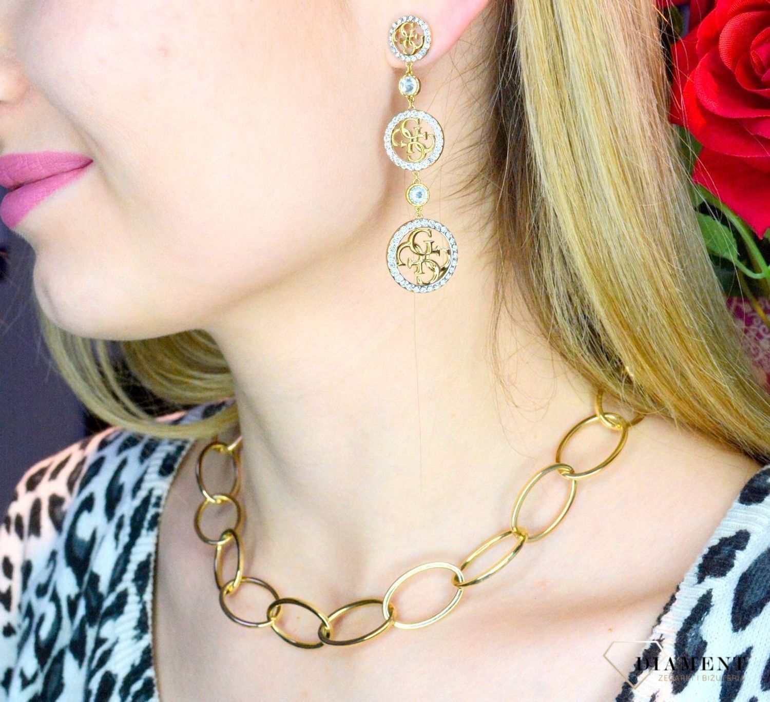 Złoty naszyjnik 585 owalne ogniwa DIA-NSZ-C13637-585. Biżuteria ze złota będzie pasować zarówno do codziennych strojów, jak i tych bardziej eleganckich i szykownych. Naszyjnik wykonany ze złota próby 585, zapinany na kar.jpg