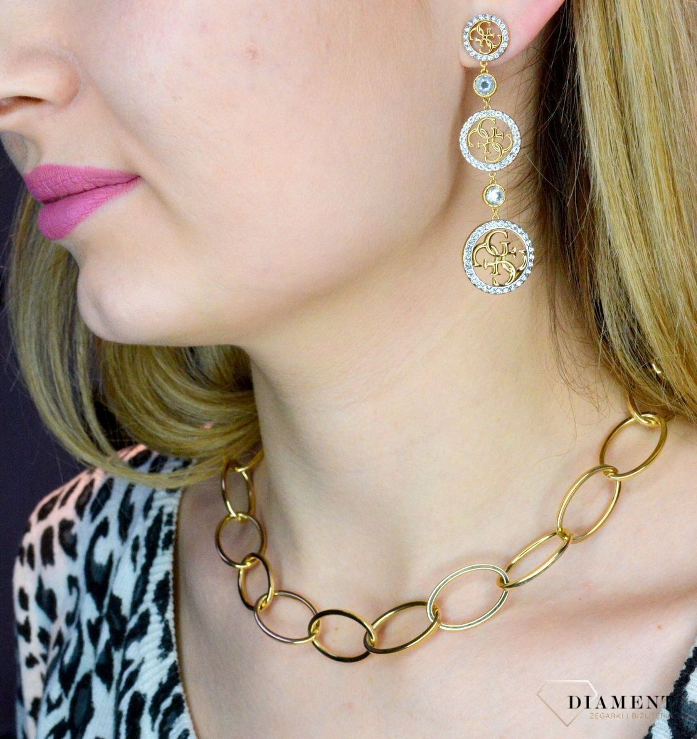 Złoty naszyjnik 585 owalne ogniwa DIA-NSZ-C13637-585. Biżuteria ze złota będzie pasować zarówno do codziennych strojów, jak i tych bardziej eleganckich i szykownych. Naszyjnik wykonany ze złota próby 585, zapinany na kar.jpg