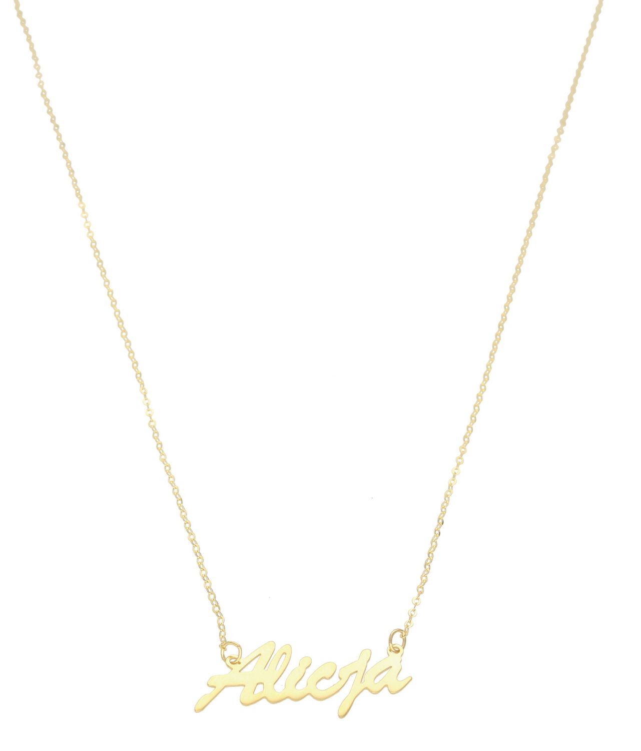 Złoty naszyjnik damski celebrytka 333 imię Alicja CEL237NG8KALICJA Prezent naszyjnik dla Alicji. Zawieszka z imieniem została zamocowana do złotego łańcuszka o klasycznym splocie ankier po obu stronach, dzi.jpg
