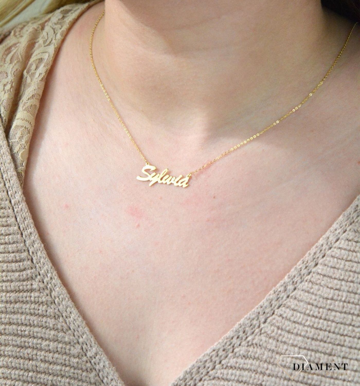 Złota celebrytka 333 z imieniem SYLWIA DIA-NSZ-CEL238NG8KSYLWIA-333.jpg