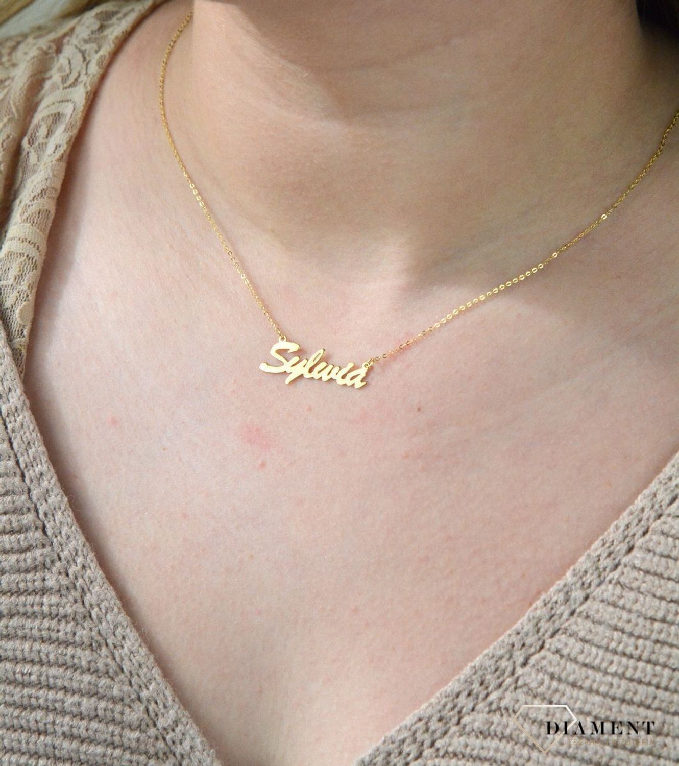 Złota celebrytka 333 z imieniem SYLWIA DIA-NSZ-CEL238NG8KSYLWIA-333.jpg