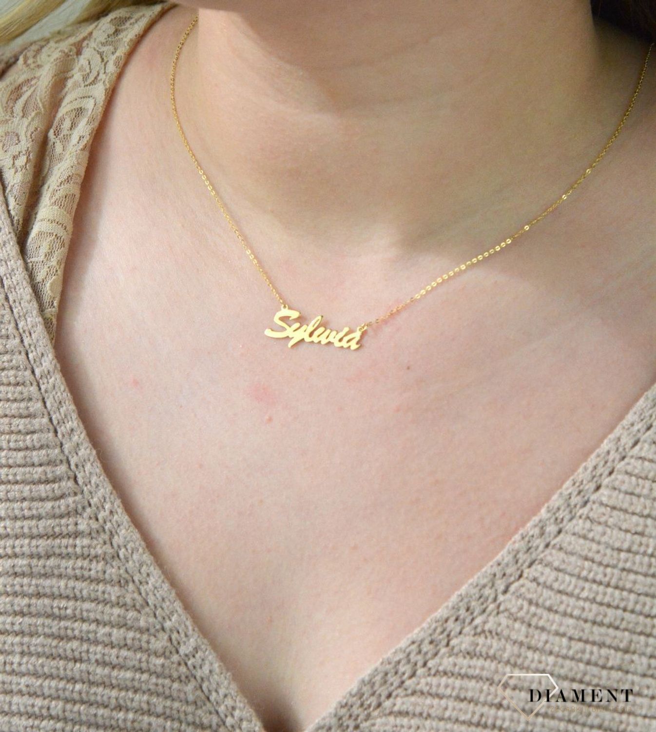 Złota celebrytka 333 z imieniem SYLWIA DIA-NSZ-CEL238NG8KSYLWIA-333.jpg