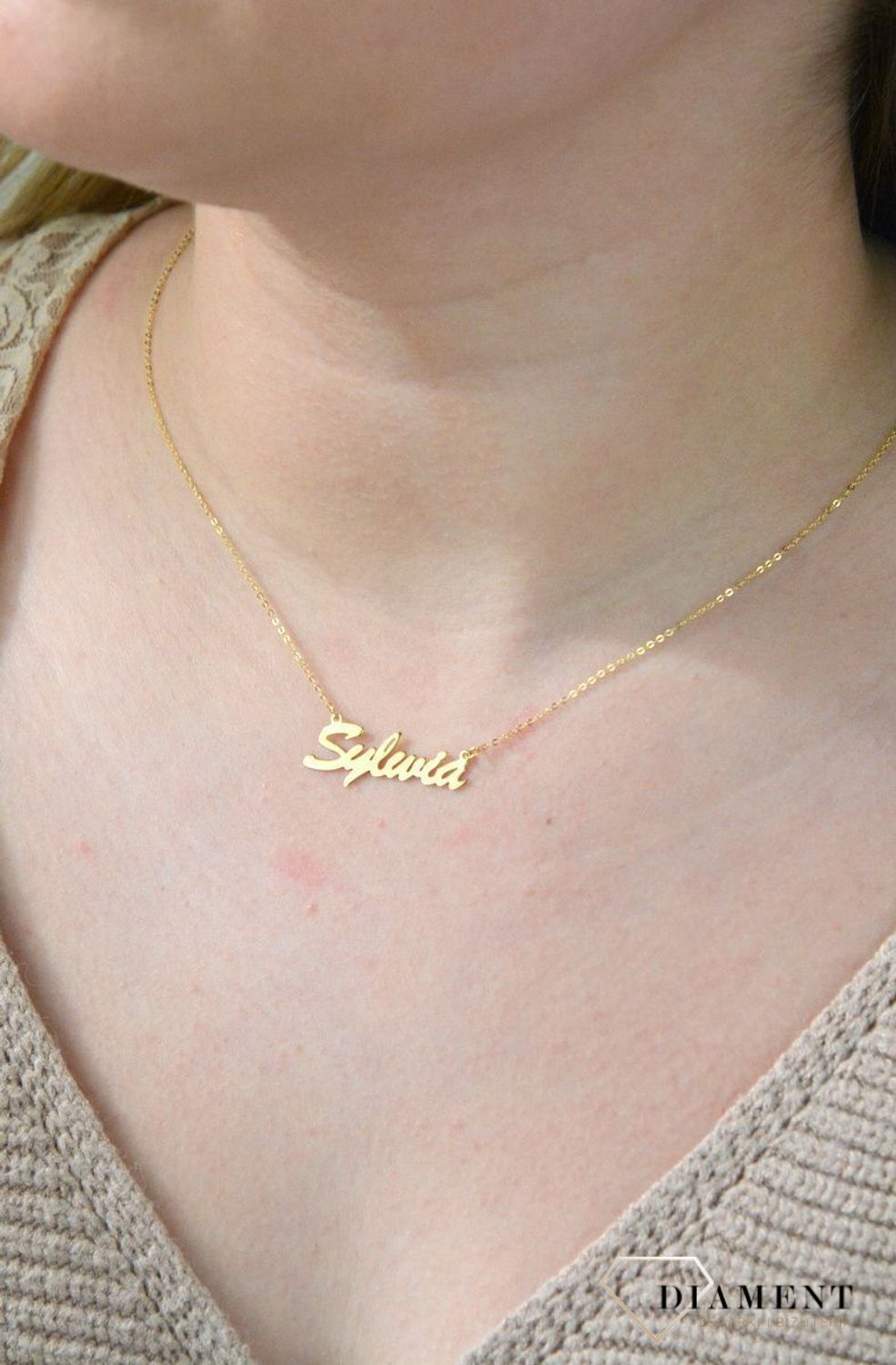 Złota celebrytka 333 z imieniem SYLWIA DIA-NSZ-CEL238NG8KSYLWIA-333.jpg