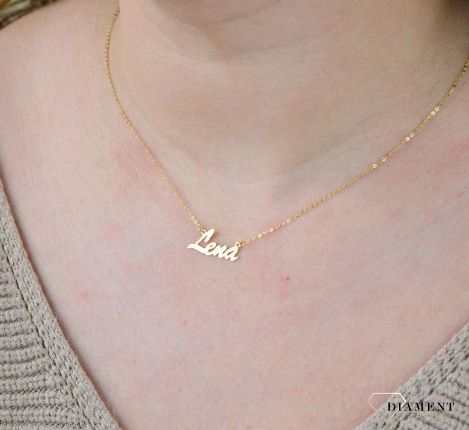Złota celebrytka 333 z imieniem LENA DIA-NSZ-CEL239NG8KLENA-333.jpg