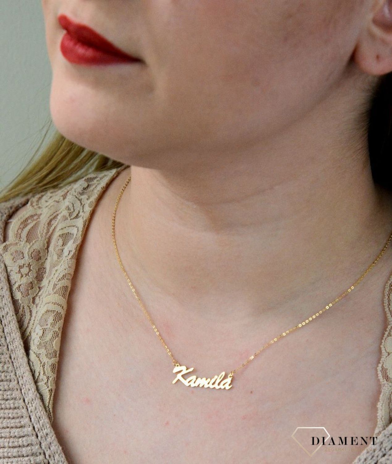 Złota celebrytka 333 z imieniem KAMILA DIA-NSZ-CEL241NG8KKAMILA-333.jpg