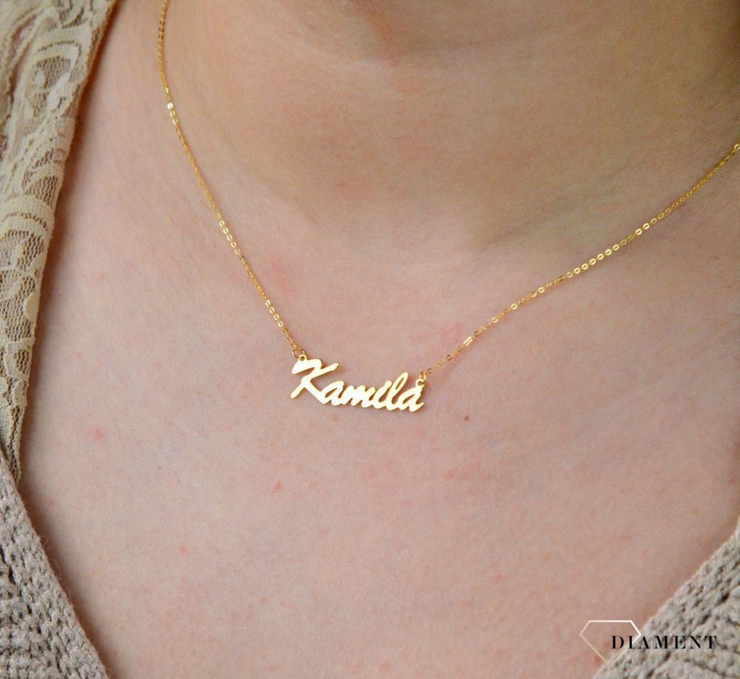 Złota celebrytka 333 z imieniem KAMILA DIA-NSZ-CEL241NG8KKAMILA-333.jpg