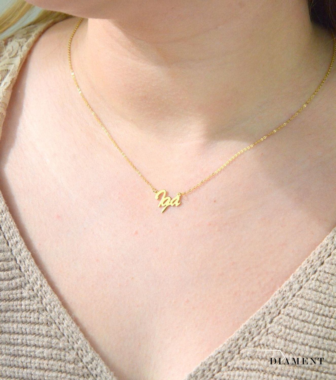 Złota celebrytka 333 z imieniem IGA DIA-NSZ-CEL242NG8KIGA-333.jpg