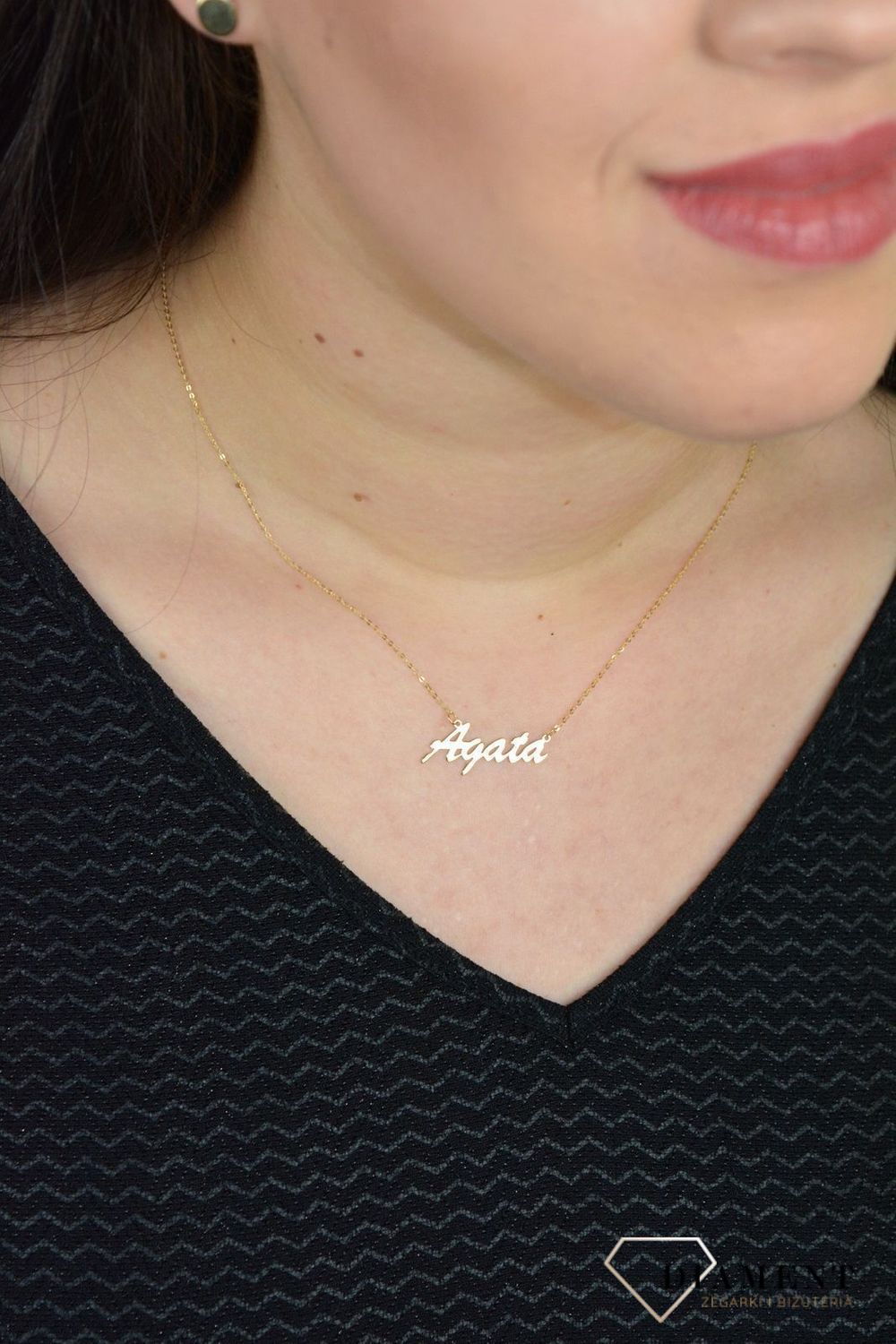 Złoty naszyjnik celebrytka z imieniem AGATA CEL243NG8KAGATA.jpg