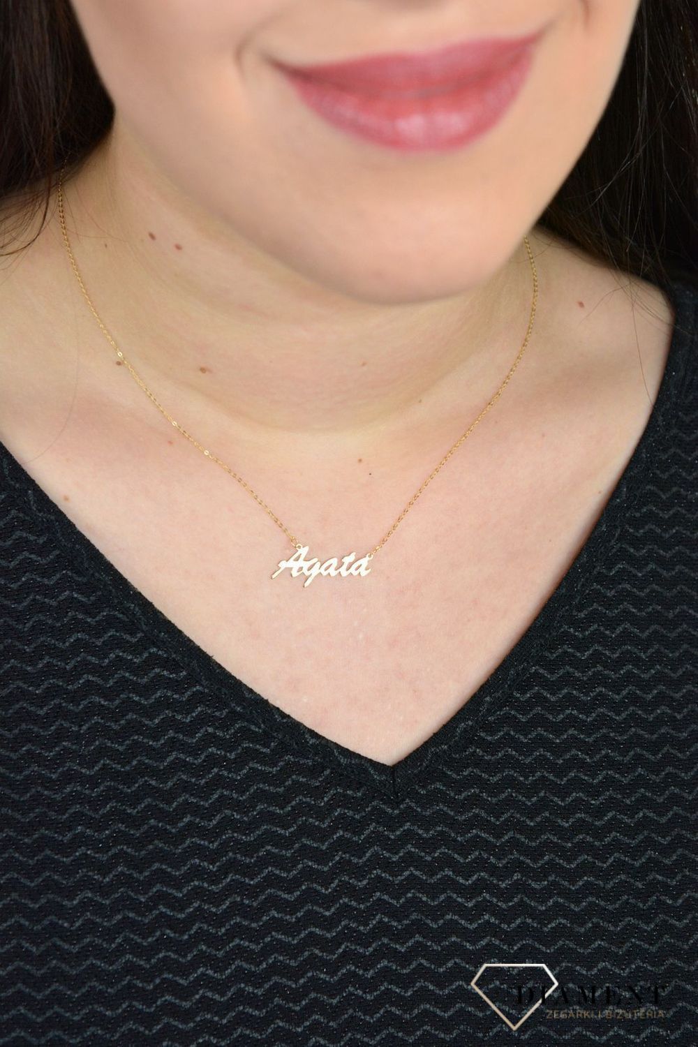 Złoty naszyjnik celebrytka z imieniem AGATA CEL243NG8KAGATA.jpg