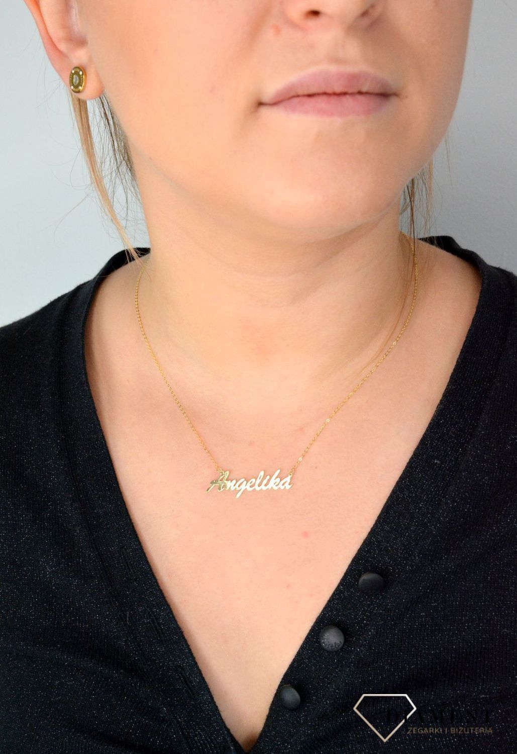 Złoty naszyjnik celebrytka z imieniem ANGELIKA DIA-NSZ-CEL243NG8KANGELIKA-333.jpg