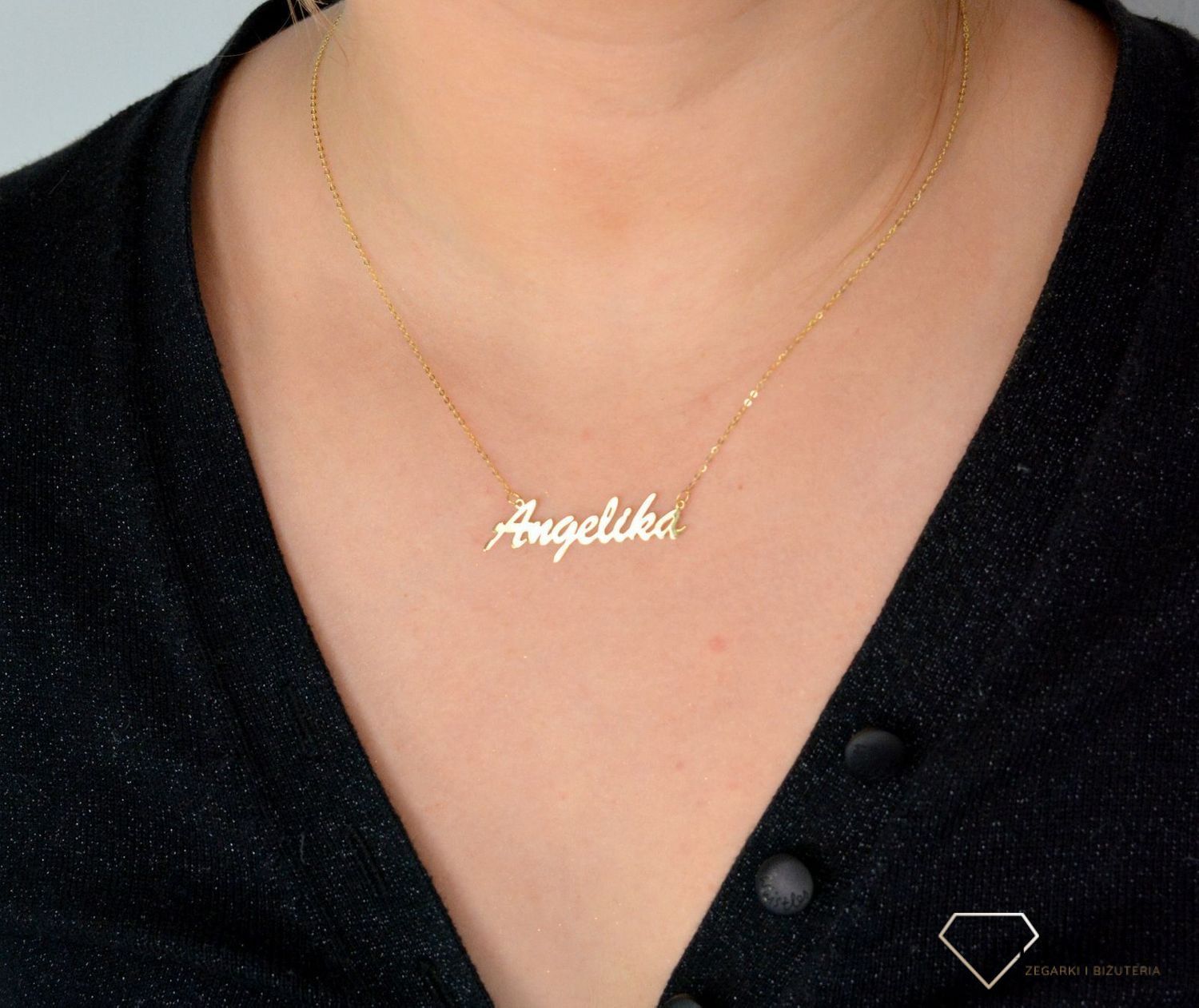 Złoty naszyjnik celebrytka z imieniem ANGELIKA DIA-NSZ-CEL243NG8KANGELIKA-333.jpg