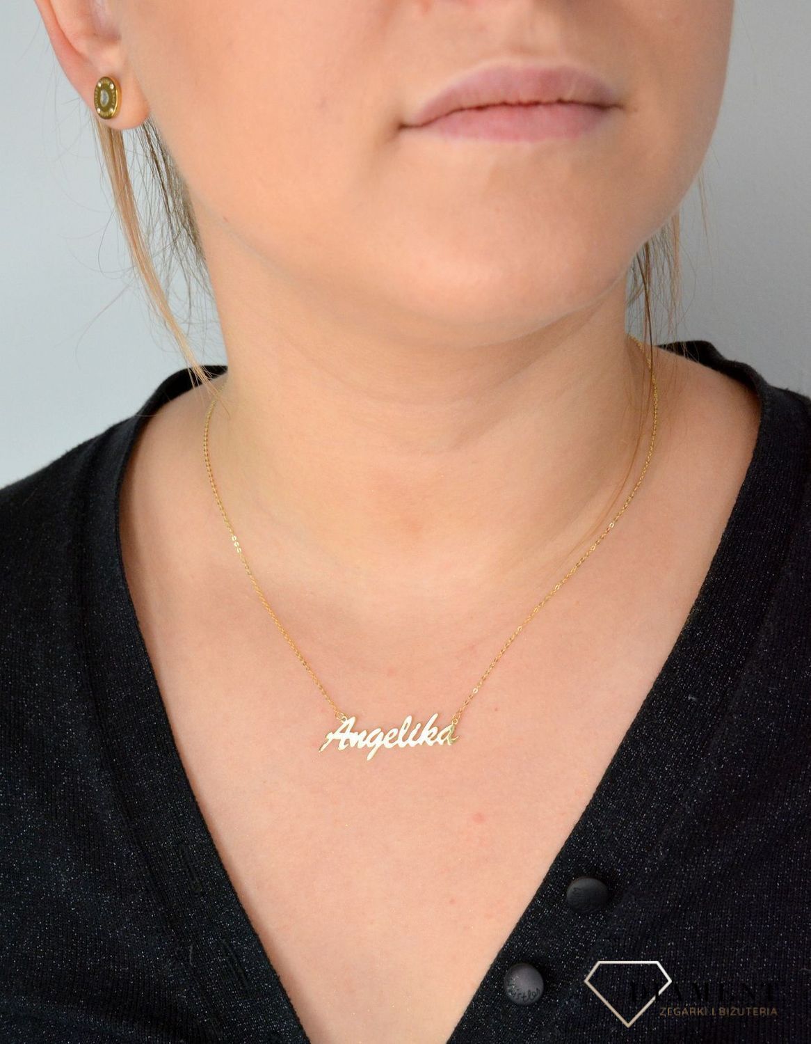 Złoty naszyjnik celebrytka z imieniem ANGELIKA DIA-NSZ-CEL243NG8KANGELIKA-333.jpg