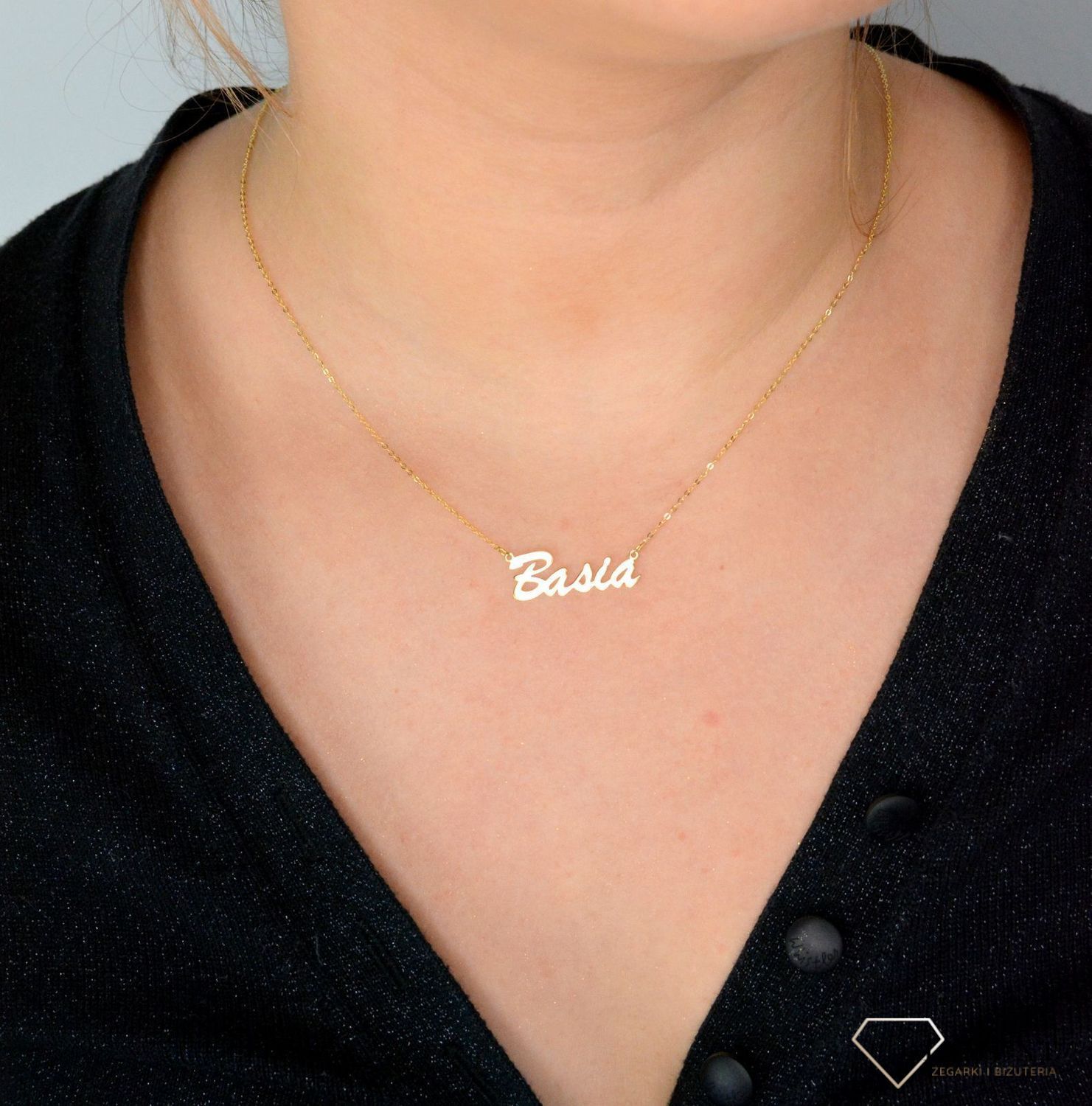 Złoty naszyjnik celebrytka z imieniem BASIA DIA-NSZ-CEL243NG8KBASIA-333.jpg