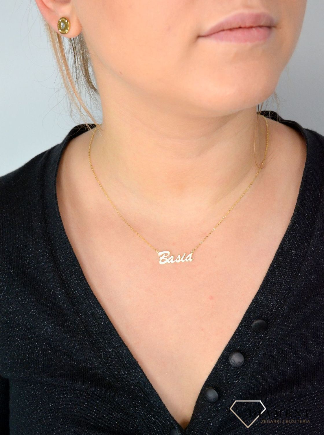 Złoty naszyjnik celebrytka z imieniem BASIA DIA-NSZ-CEL243NG8KBASIA-333.jpg