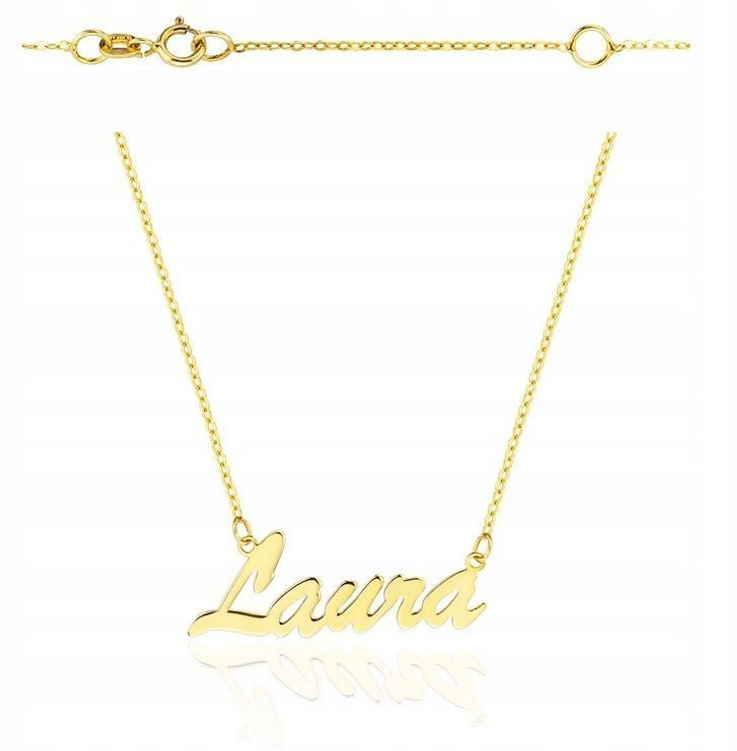 Złoty naszyjnik celebrytka z imieniem LAURA DIA-NSZ-CEL243NG8KLAURA-333.jpg