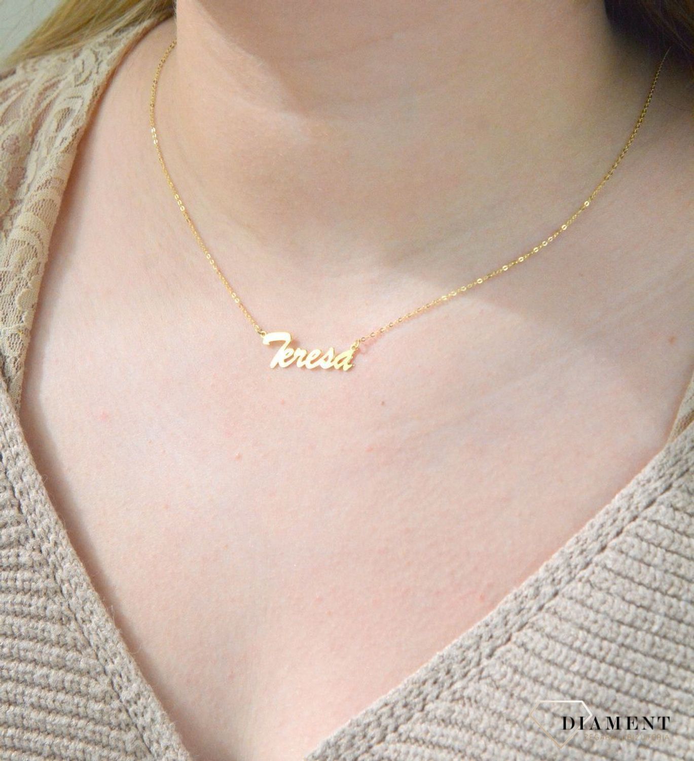 Złota celebrytka 333 z imieniem TERESA DIA-NSZ-CEL243NG8KTERESA-333.jpg