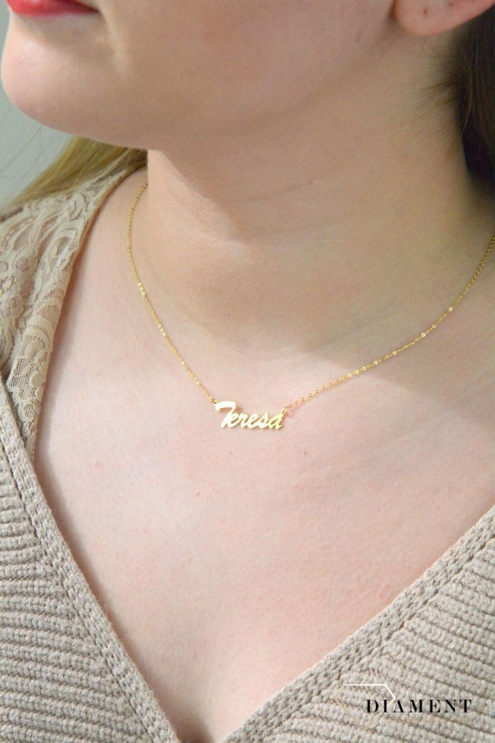Złota celebrytka 333 z imieniem TERESA DIA-NSZ-CEL243NG8KTERESA-333.jpg