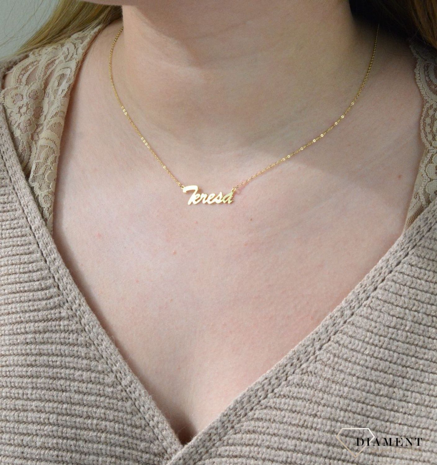 Złota celebrytka 333 z imieniem TERESA DIA-NSZ-CEL243NG8KTERESA-333.jpg