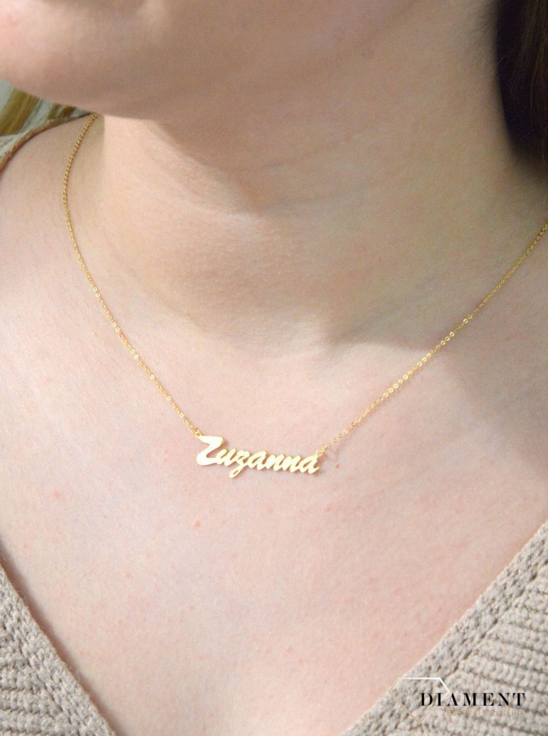 Złota celebrytka 333 z imieniem ZUZANNA DIA-NSZ-CEL243NG8KZUZANNA-333.jpg