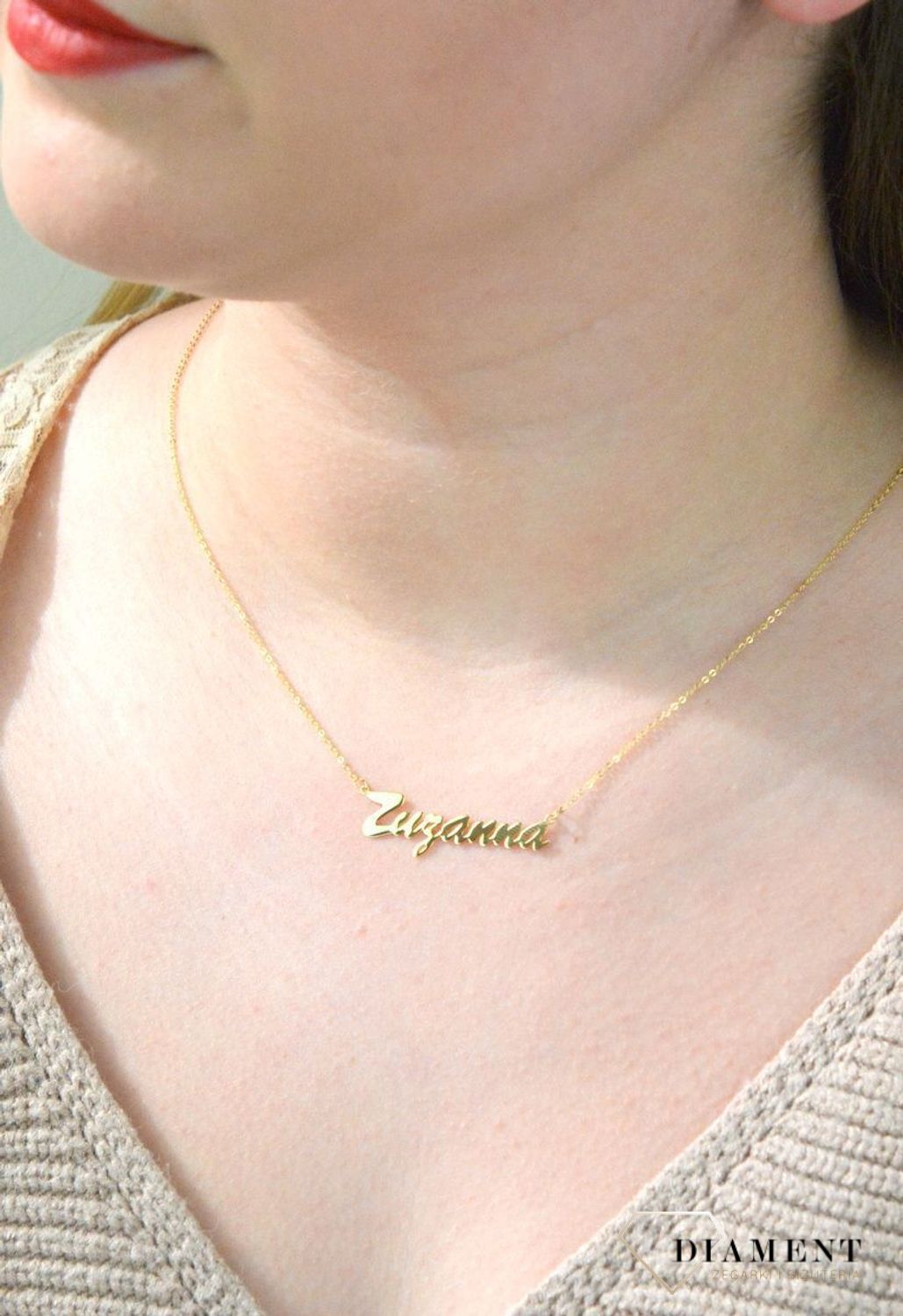 Złota celebrytka 333 z imieniem ZUZANNA DIA-NSZ-CEL243NG8KZUZANNA-333.jpg