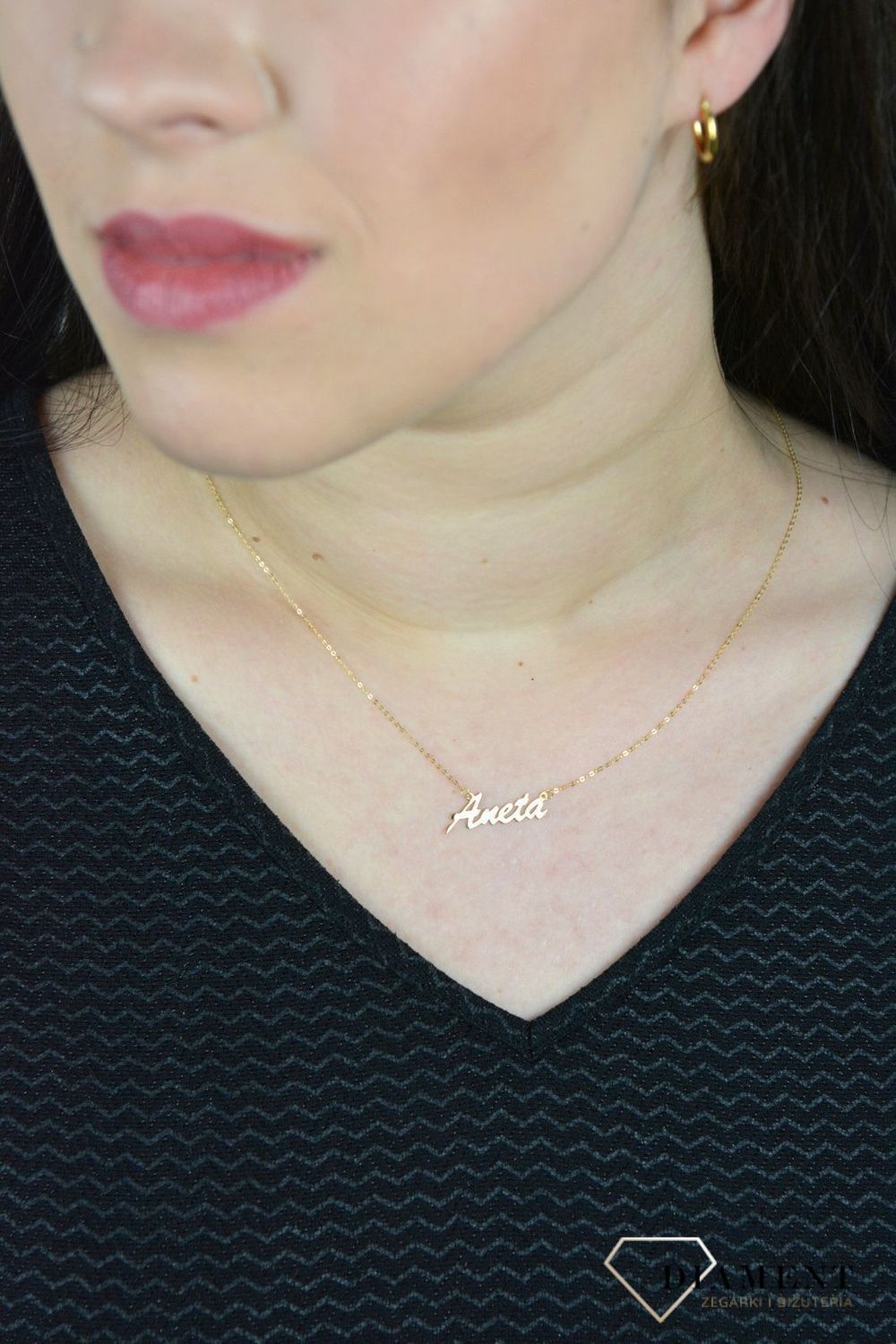 Złoty naszyjnik celebrytka z imieniem ANETA CEL244NG8KANETA.jpg