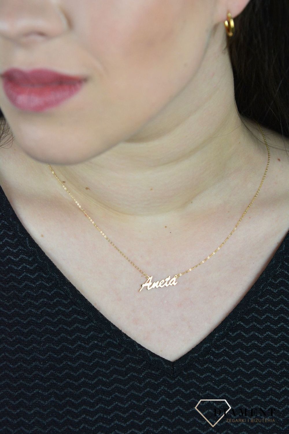 Złoty naszyjnik celebrytka z imieniem ANETA CEL244NG8KANETA.jpg
