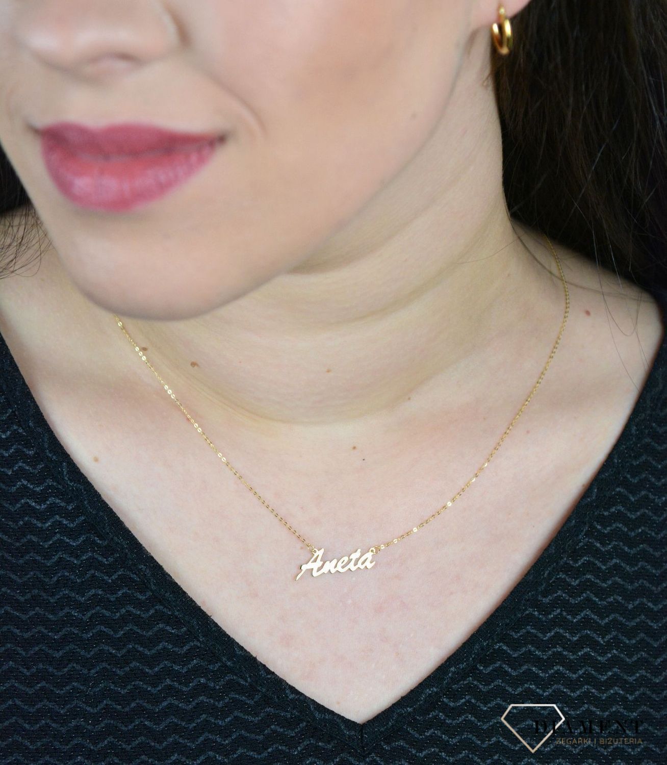 Złoty naszyjnik celebrytka z imieniem ANETA CEL244NG8KANETA.jpg