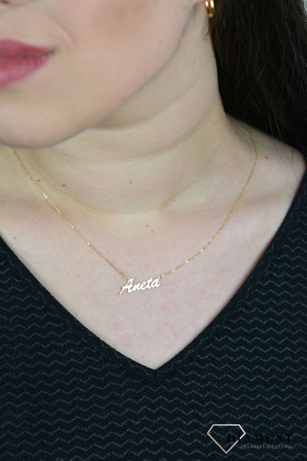 Złoty naszyjnik celebrytka z imieniem ANETA CEL244NG8KANETA.jpg