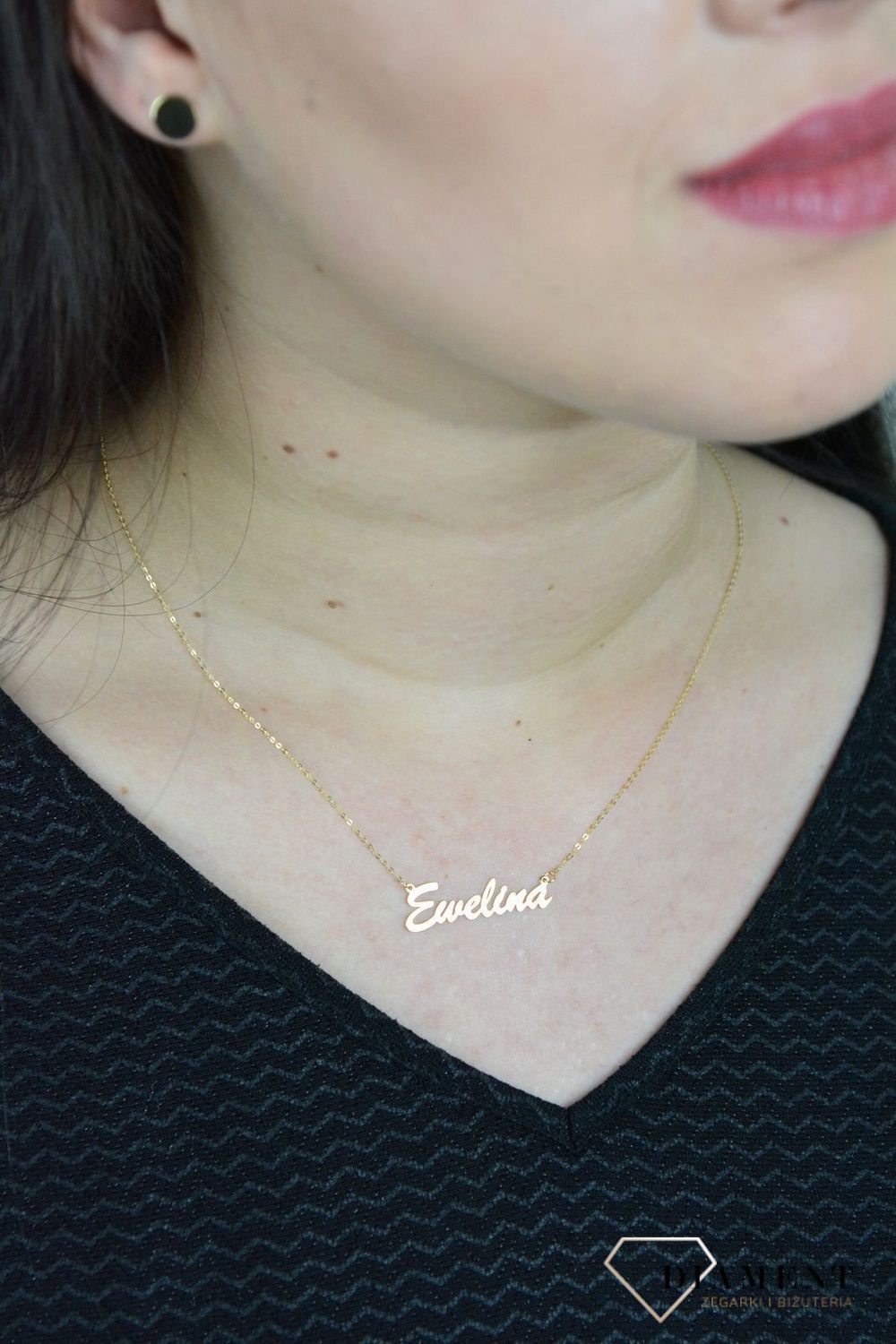 Złoty naszyjnik celebrytka z imieniem EWELINA CEL244NG8KEWELINA.jpg
