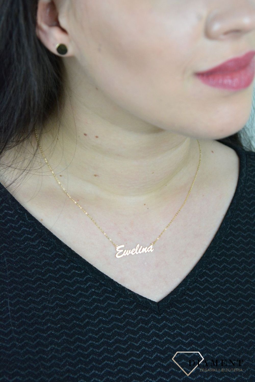 Złoty naszyjnik celebrytka z imieniem EWELINA CEL244NG8KEWELINA.jpg