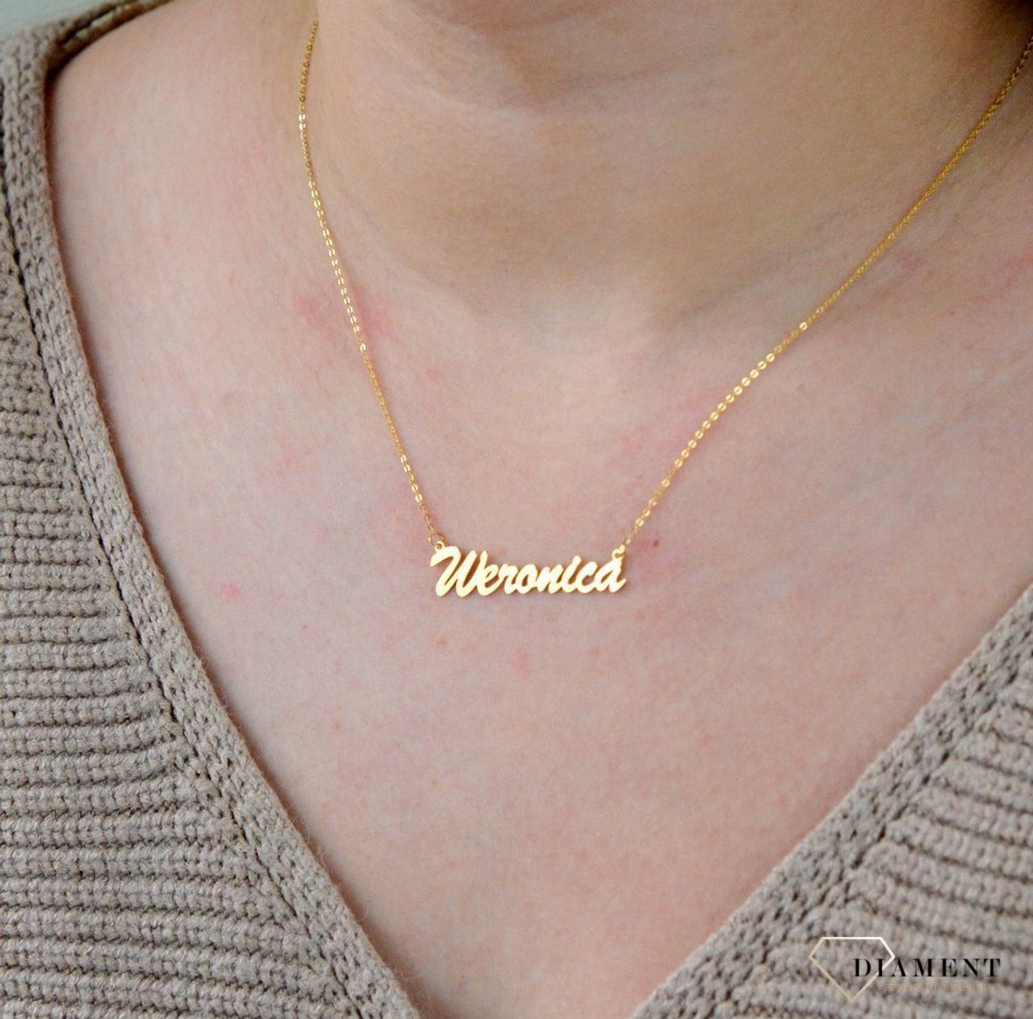 Złota celebrytka 333 z imieniem WERONICA DIA-NSZ-CEL244NG8KWERONIKA-333.jpg