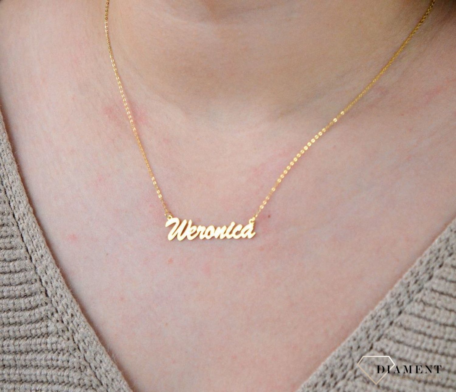 Złota celebrytka 333 z imieniem WERONICA DIA-NSZ-CEL244NG8KWERONIKA-333.jpg